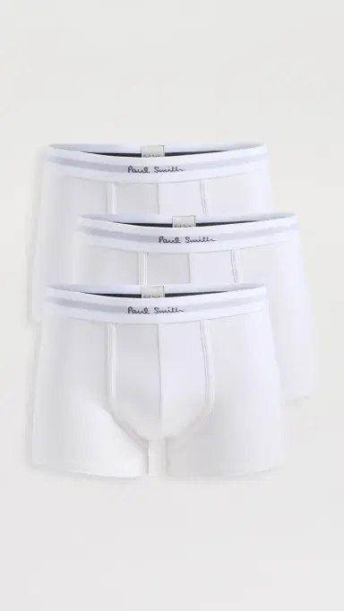 Paul Smith 3 Pack Solid Trunks White M | Thumbnail 2