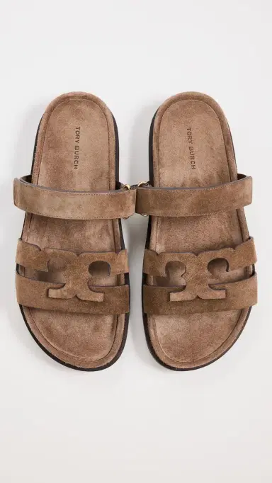 Tory Burch Ines Sport T Slides River Rock 6 | Thumbnail 2