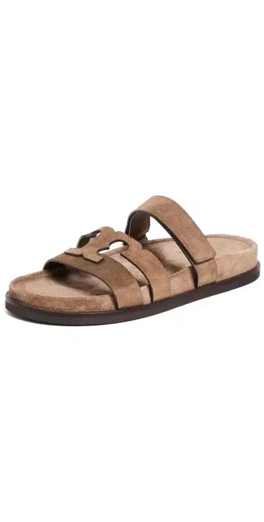 Tory Burch Ines Sport T Slides River Rock 6 | Thumbnail 1