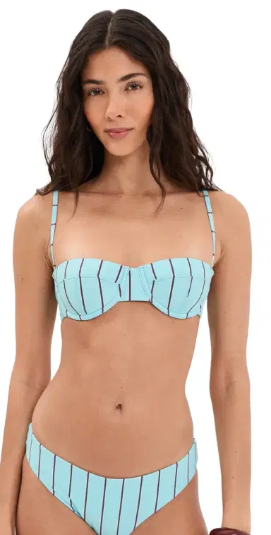 Staud Jo Balconette Bikini Top Pool Stripe L | Thumbnail 1 Staud Jo Balconette Bikini Top Pool Stripe L | Thumbnail 1