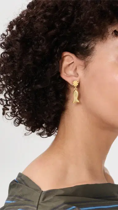 Brinker + Eliza Lucky Catch Earrings Gold One Size | Thumbnail 3 Brinker + Eliza Lucky Catch Earrings Gold One Size | Thumbnail 3
