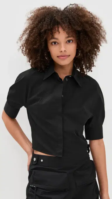 Helmut Lang Articulated Short Sleeve Shirt Black | Thumbnail 2
