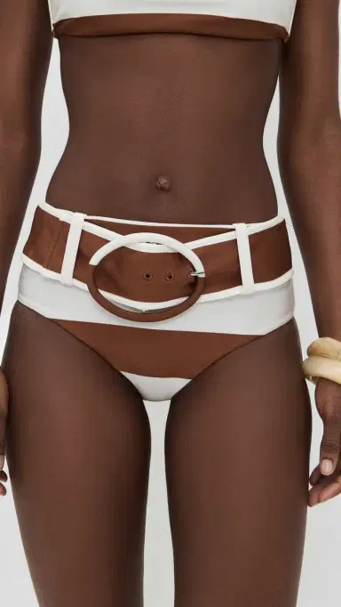 Cult Gaia Tarek Bikini Bottoms arge Saddle Stripe | Thumbnail 2