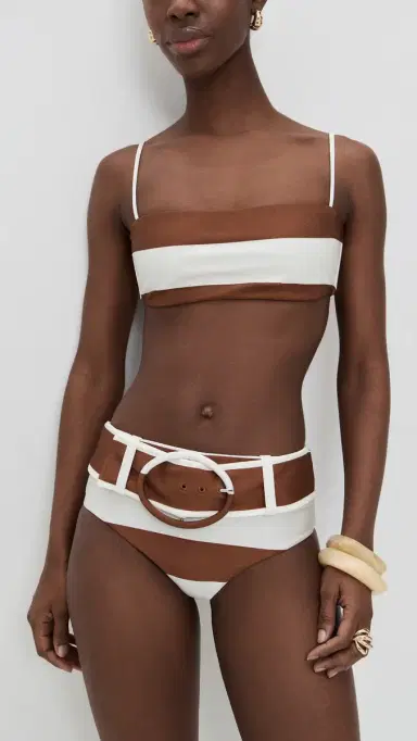 Cult Gaia Tarek Bikini Bottoms arge Saddle Stripe | Thumbnail 4
