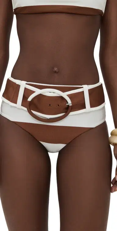 Cult Gaia Tarek Bikini Bottoms arge Saddle Stripe | Thumbnail 1