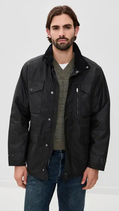 Barbour Sapper Wax Jacket Black/Classic | Thumbnail 2
