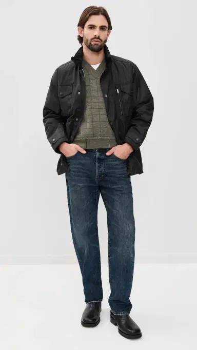 Barbour Sapper Wax Jacket Black/Classic | Thumbnail 5