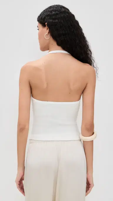 ENZA COSTA Ribbed Halter Tank White | Thumbnail 3 ENZA COSTA Ribbed Halter Tank White | Thumbnail 3