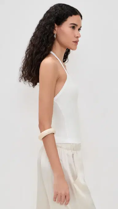 ENZA COSTA Ribbed Halter Tank White | Thumbnail 4 ENZA COSTA Ribbed Halter Tank White | Thumbnail 4
