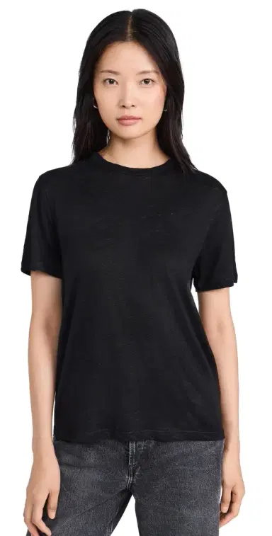 Sold Out NYC The Linen Perfect Tee in Black Black | Thumbnail 1