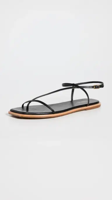 KAANAS Alayta Square Toe Naked Sandals Black | Thumbnail 2