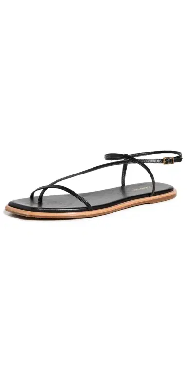 KAANAS Alayta Square Toe Naked Sandals Black | Thumbnail 1