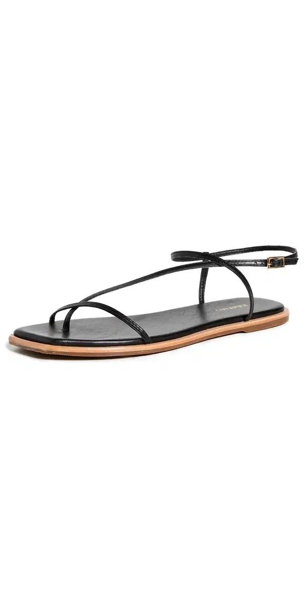 Alayta Square Toe Naked Sandals Black