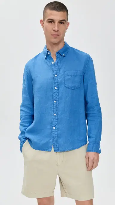 Alex Mill Mill Shirt in Linen Pool Blue M | Thumbnail 2
