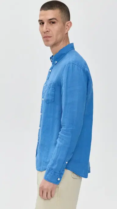 Alex Mill Mill Shirt in Linen Pool Blue M | Thumbnail 4
