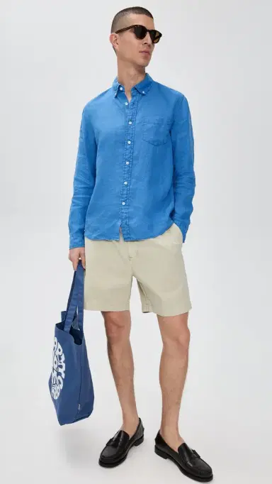 Alex Mill Mill Shirt in Linen Pool Blue M | Thumbnail 5