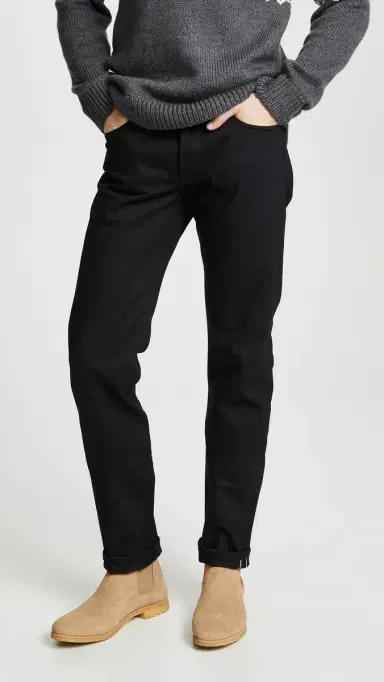 Naked & Famous Denim Weird Guy Solid Black Selvedge Black Selvedge 38 | Thumbnail 2