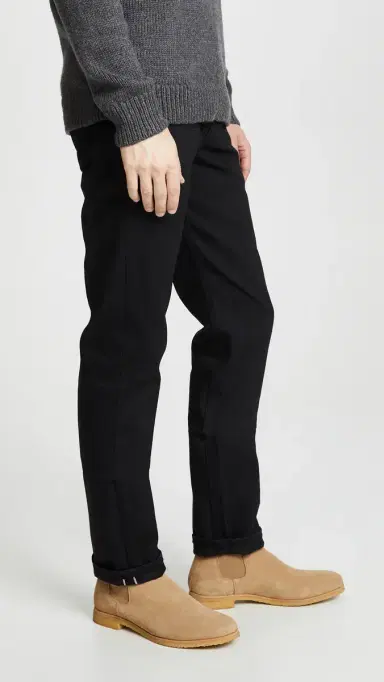 Naked & Famous Denim Weird Guy Solid Black Selvedge Black Selvedge 38 | Thumbnail 4