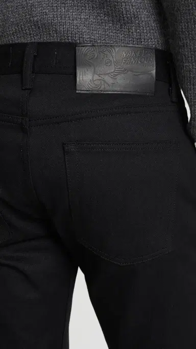 Naked & Famous Denim Weird Guy Solid Black Selvedge Black Selvedge 38 | Thumbnail 6