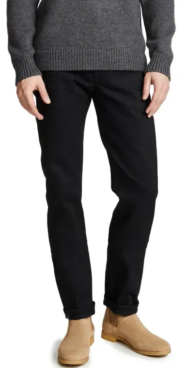 Naked & Famous Denim Weird Guy Solid Black Selvedge Black Selvedge 38 | Thumbnail 1