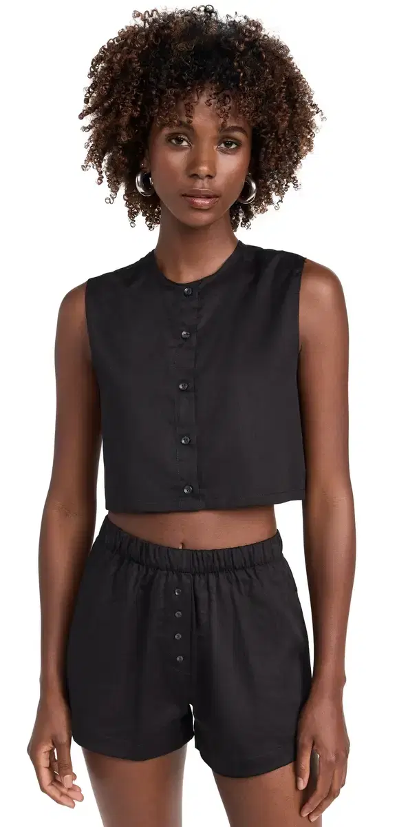 Yoko Crew Neck Vest Black