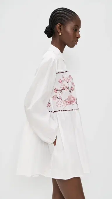 TANYA TAYLOR Pippa Dress Optic White S | Thumbnail 4