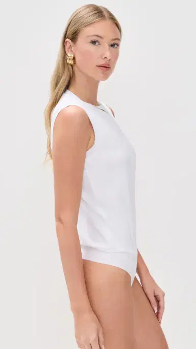 Commando Essential Muscle Cotton Thong Bodysuit White | Thumbnail 5