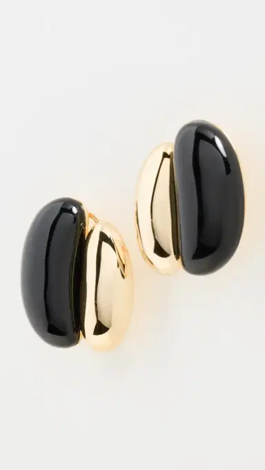 Shashi Una Earrings Noir/Gold | Thumbnail 2 Shashi Una Earrings Noir/Gold | Thumbnail 2