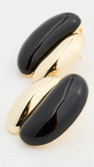 Shashi Una Earrings Noir/Gold | Thumbnail 4 Shashi Una Earrings Noir/Gold | Thumbnail 4