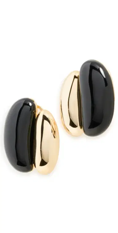 Shashi Una Earrings Noir/Gold | Thumbnail 1 Shashi Una Earrings Noir/Gold | Thumbnail 1