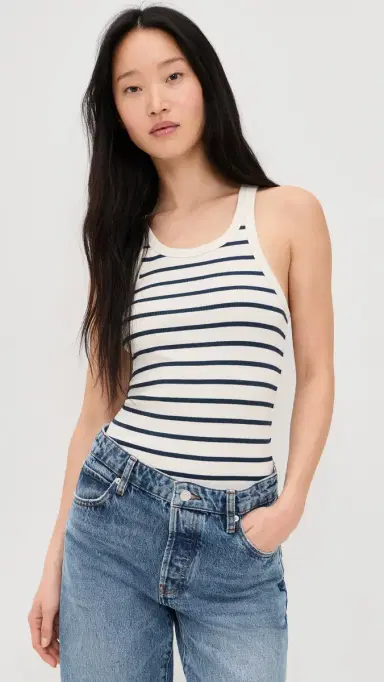 Faherty Surfside Ribbed Tank alt Air Stripe | Thumbnail 2