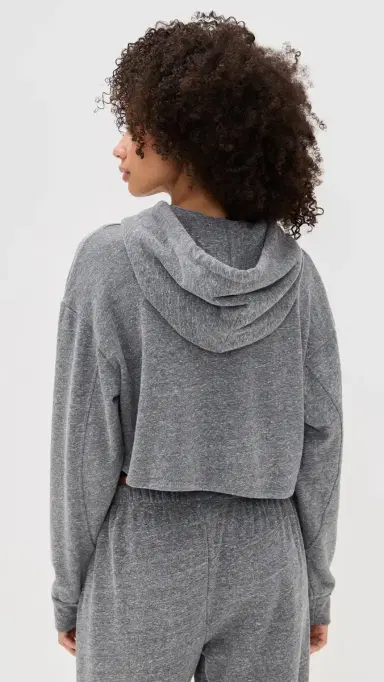 Year of Ours Classic Zip Up Sweatshirt Heather Grey | Thumbnail 3 Year of Ours Classic Zip Up Sweatshirt Heather Grey | Thumbnail 3