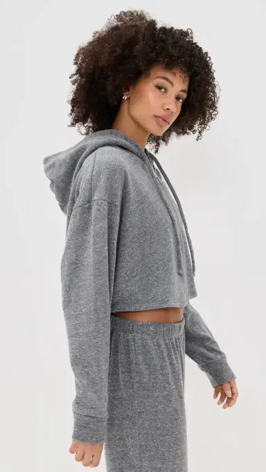 Year of Ours Classic Zip Up Sweatshirt Heather Grey | Thumbnail 4 Year of Ours Classic Zip Up Sweatshirt Heather Grey | Thumbnail 4