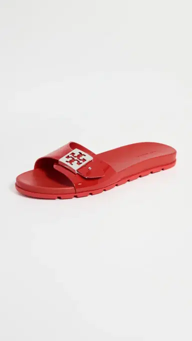 Tory Burch Buckle Slides Lipstrick Red/Silver | Thumbnail 2