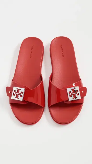 Tory Burch Buckle Slides Lipstrick Red/Silver | Thumbnail 5
