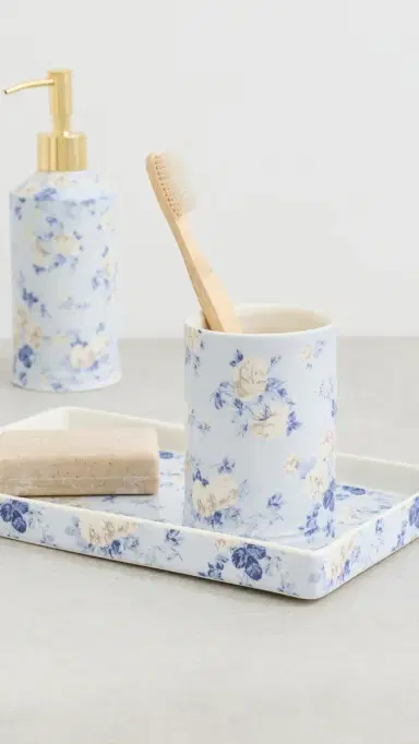 LoveShackFancy Junette Porcelain Tumbler Whisper Blue One Size | Thumbnail 3
