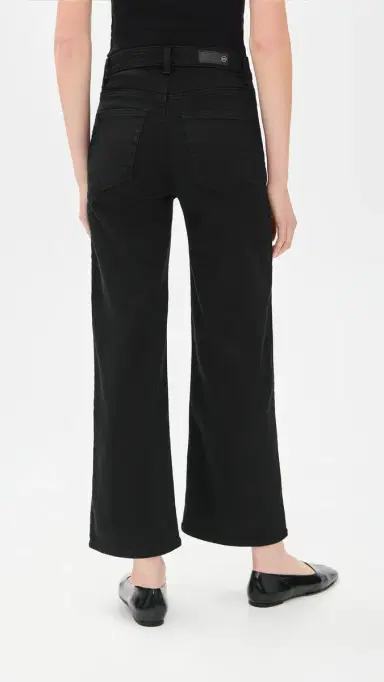 Ag Saige Wide Leg Crop Jeans Super Black 25 | Thumbnail 3