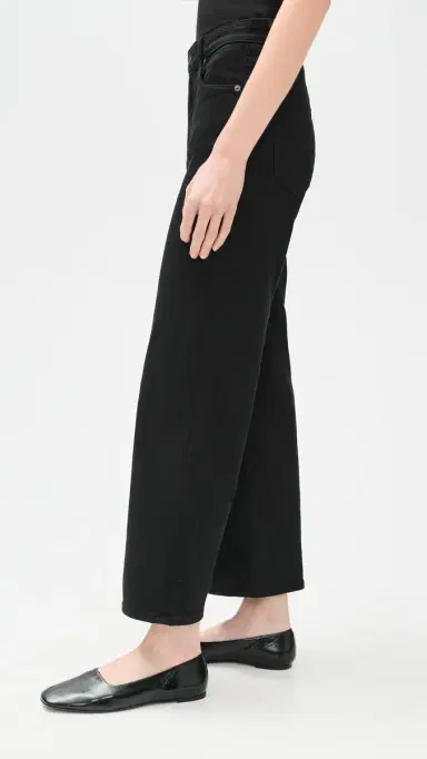 Ag Saige Wide Leg Crop Jeans Super Black 25 | Thumbnail 4