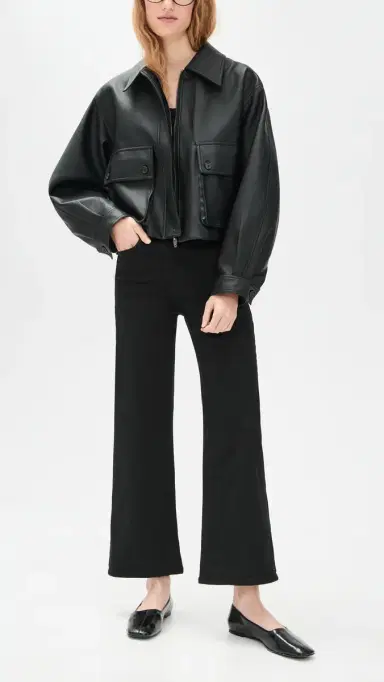 Ag Saige Wide Leg Crop Jeans Super Black 25 | Thumbnail 5