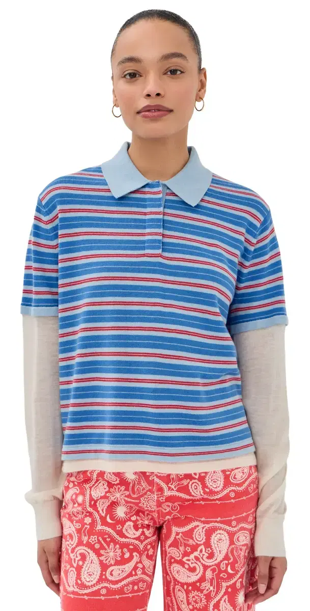 ayered Cashmere Rugby Polo Clear Sky Combo