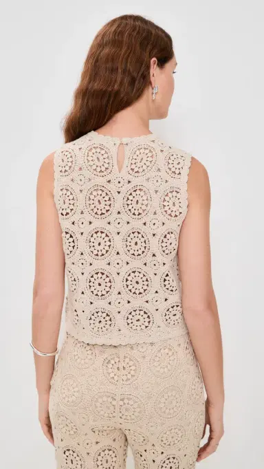 FRAME The Crochet Tank Cream | Thumbnail 3