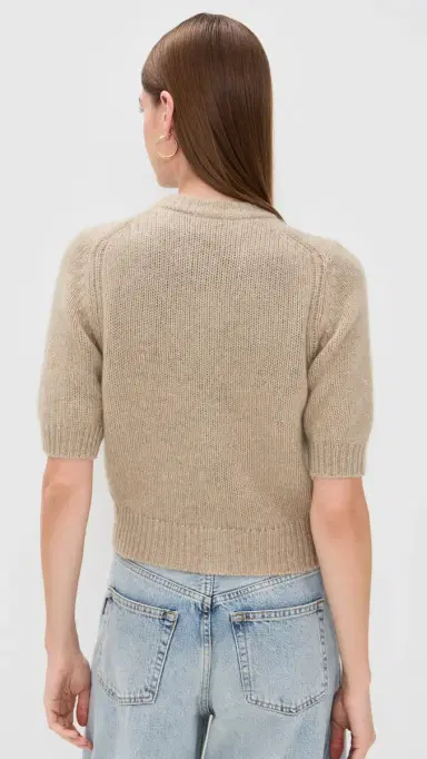 White & Warren Cashmere Elbow Sleeve Cardigan Taupe Heather | Thumbnail 3 White & Warren Cashmere Elbow Sleeve Cardigan Taupe Heather | Thumbnail 3