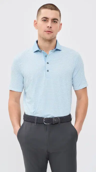 Greyson Aurora Striped Polo Wolf Blue/Arctic | Thumbnail 2 Greyson Aurora Striped Polo Wolf Blue/Arctic | Thumbnail 2