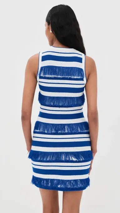SIMKHAI Elly Knit Mini Dress Royal Blue Stripe | Thumbnail 3