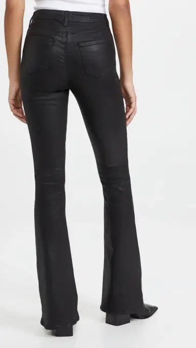 L'Agence Marty Ultra High Rise Flare Jeans Noir Coated 30 | Thumbnail 3