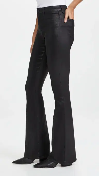 L'Agence Marty Ultra High Rise Flare Jeans Noir Coated 30 | Thumbnail 4