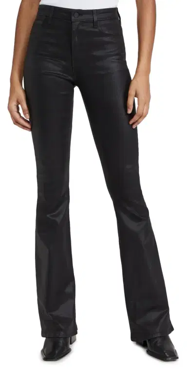 L'Agence Marty Ultra High Rise Flare Jeans Noir Coated 30 | Thumbnail 1
