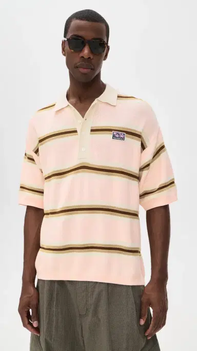 Nahmias Knit Striped Polo oft Pink Stripe Knitwear | Thumbnail 2
