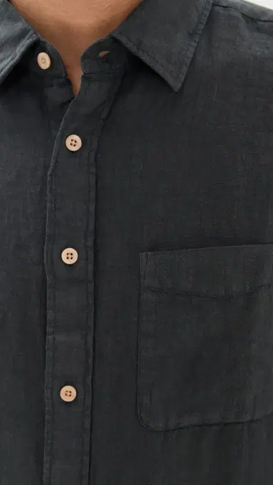 Faherty Laguna Linen Shirt Washed Black | Thumbnail 6