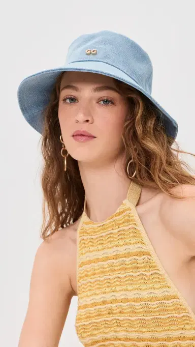 Cult Gaia Maddie Bucket Hat Vintage Blue One Size | Thumbnail 3